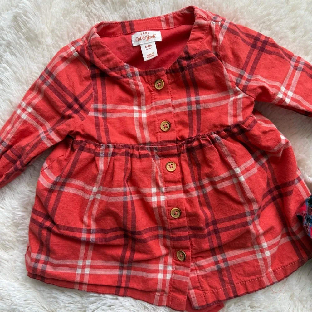 Old Navy Red Tartan Dress and Cat & Jack Red Plaid Dress